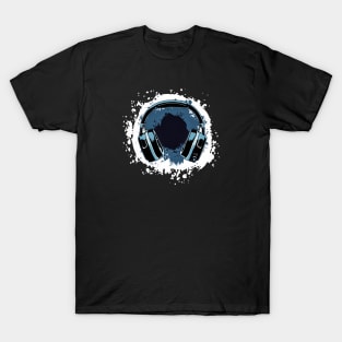 Headphones Art, Blue Vintage T-Shirt